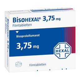 Abbildung: Bisohexal 3,75 mg Filmtabletten 100 St, Filmtabletten PZN 04152617
