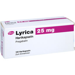 Abbildung: Lyrica 25 mg Hartkapseln 100 St, Hartkapseln PZN 04152824