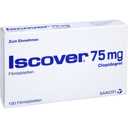 Abbildung: Iscover 75 mg Filmtabletten 100 St, Filmtabletten PZN 04155171