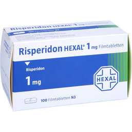 Abbildung: Risperidon Hexal 1 mg Filmtabletten 100 St, Filmtabletten PZN 04156236