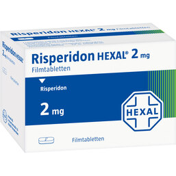 Abbildung: Risperidon Hexal 2 mg Filmtabletten 20 St, Filmtabletten PZN 04156383