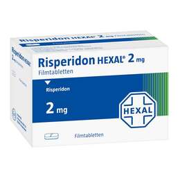 Abbildung: Risperidon Hexal 2 mg Filmtabletten 100 St, Filmtabletten PZN 04156414