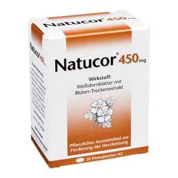 Abbildung: Natucor 450 mg Filmtabletten Filmtabletten, 50 St PZN 04165270