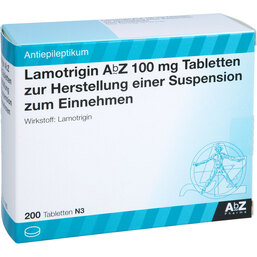 Abbildung: Lamotrigin AbZ 100 mg Tabletten z. 200 St, Tablette zur Herstellung einer Suspension zum Einnehmen PZN 04165956