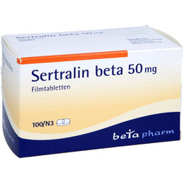 Abbildung: Sertralin beta 50 mg Filmtabletten 100 St, Filmtabletten PZN 04166252