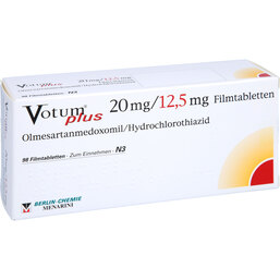 Abbildung: Votum Plus 20 / 12,5 mg Filmtabletten 98 St, Filmtabletten PZN 04187277