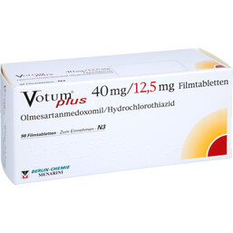 Abbildung: Votum Plus 40 mg / 12,5 mg Filmtabletten 98 St, Filmtabletten PZN 04187395