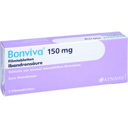 Abbildung: Bonviva 150 mg Filmtabletten 3 St, Filmtabletten PZN 04188590