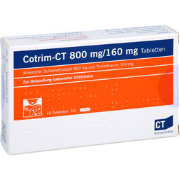 Abbildung: Cotrim-CT 800 mg / 160 mg Tabletten 10 St, Tabletten PZN 04190859