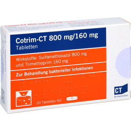 Abbildung: Cotrim-CT 800 mg / 160 mg Tabletten 20 St, Tabletten PZN 04190865