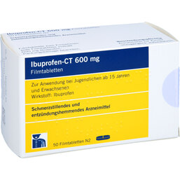 Abbildung: Ibuprofen-CT 600 mg Filmtabletten 50 St, Filmtabletten PZN 04190894