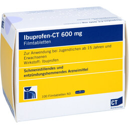Abbildung: Ibuprofen-CT 600 mg Filmtabletten 100 St, Filmtabletten PZN 04190902