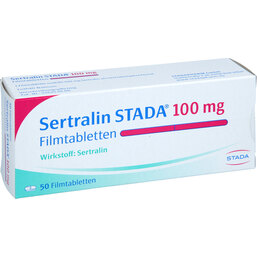 Abbildung: Sertralin STADA 100 mg Filmtabletten 50 St, Filmtabletten PZN 04191729