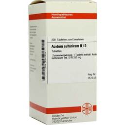 Abbildung: Acidum sulfuricum D 10 Tabletten Tabletten, 200 St PZN 04201379