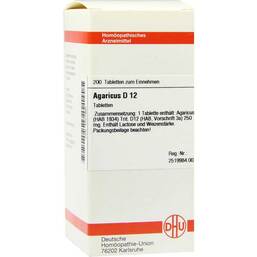 Abbildung: Agaricus D 12 Tabletten Tabletten, 200 St PZN 04201965