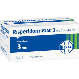 Abbildung: Risperidon Hexal 3 mg Filmtabletten 50 St, Filmtabletten PZN 04204159