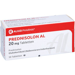 Abbildung: Prednisolon AL 20 mg Tabletten 50 St, Tabletten PZN 04216116