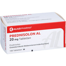 Abbildung: Prednisolon AL 20 mg Tabletten 100 St, Tabletten PZN 04216139