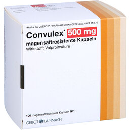 Abbildung: Convulex 500 magensaftresistente Kapseln 100 St, Kapseln magensaftresistent PZN 04219899