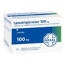 Abbildung: Lamotrigin Hexal 100 mg Tabletten zur Herstellung einer Suspension zum Einnehmen 50 St, Tablette zur Herstellung einer Suspension zum Einnehmen PZN 04220750