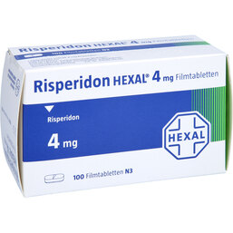 Abbildung: Risperidon Hexal 4 mg Filmtabletten 100 St, Filmtabletten PZN 04226764