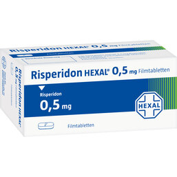 Abbildung: Risperidon Hexal 0,5 mg Filmtabletten 50 St, Filmtabletten PZN 04230613