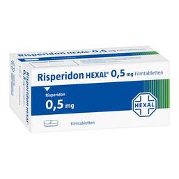 Abbildung: Risperidon Hexal 0,5 mg Filmtabletten 100 St, Filmtabletten PZN 04230926