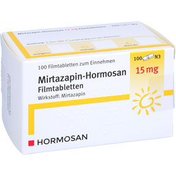 Abbildung: Mirtazapin Hormosan 15 mg Filmtabletten 100 St, Filmtabletten PZN 04232167