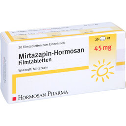 Abbildung: Mirtazapin Hormosan 45 mg Filmtabletten 20 St, Filmtabletten PZN 04232279