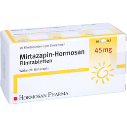 Abbildung: Mirtazapin Hormosan 45 mg Filmtabletten 50 St, Filmtabletten PZN 04232285