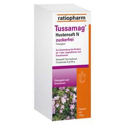 Abbildung: Tussamag Hustensaft N zuckerfrei Flüssigkeit zum Einnehmen, 175 g PZN 04245342