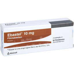 Abbildung: Ebastel 10 mg Filmtabletten 50 St, Filmtabletten PZN 04260287