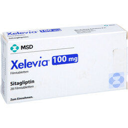Abbildung: Xelevia 100 mg Filmtabletten 28 St, Filmtabletten PZN 04260525
