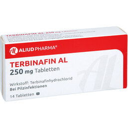 Abbildung: Terbinafin AL 250 mg Tabletten 14 St, Tabletten PZN 04266657