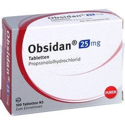 Abbildung: Obsidan 25 mg Tabletten 100 St, Tabletten PZN 04266924