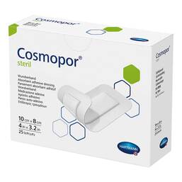 Abbildung: cosmopor® steril Wundverband 10 cm x 8 cm 25 St, Pflaster PZN 04302034