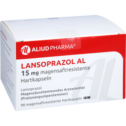 Abbildung: Lansoprazol AL 15 mg magensaftresistent Hartkapseln 98 St, Magensaftresistente Hartkapseln PZN 04306612
