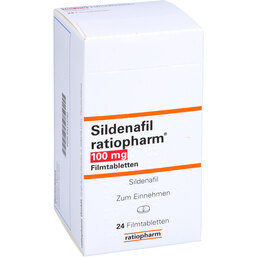 Abbildung: Sildenafil ratiopharm 100 mg Filmtabletten 24 St, Filmtabletten PZN 04313782