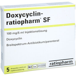 Abbildung: Doxycyclin ratiopharm SF Ampullen 5 St, Injektionslösung PZN 04314646