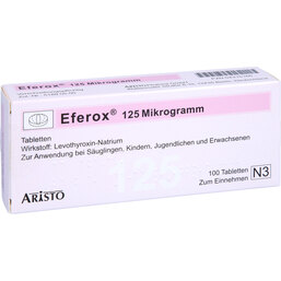 Abbildung: Eferox 125 Tabletten 100 St, Tabletten PZN 04315166