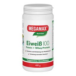 Abbildung: Eiweiss 100 Cappuccino Megam Pulver, 400 g PZN 04316898