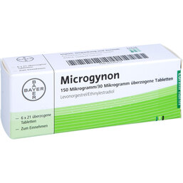 Abbildung: Microgynon 21 überzogene Tabletten 6X21 St, Überzogene Tabletten PZN 04335217