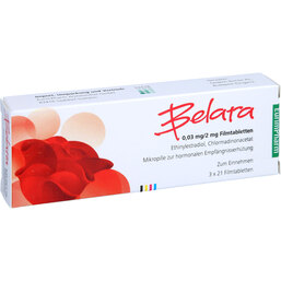 Abbildung: Belara Filmtabletten 3X21 St, Filmtabletten PZN 04338411