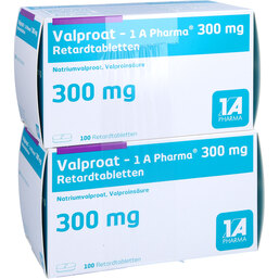Abbildung: Valproat 1A Pharma 300 mg Retardtabletten 200 St, Retard-Tabletten PZN 04343926