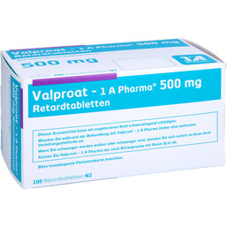 Abbildung: Valproat 1A Pharma 500 mg Retardtabletten 100 St, Retard-Tabletten PZN 04343961