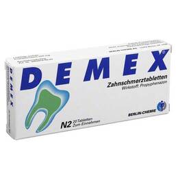 Abbildung: Demex Zahnschmerztabletten Tabletten, 20 St PZN 04346304