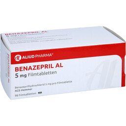 Abbildung: Benazepril AL 5 mg Filmtabletten 98 St, Filmtabletten PZN 04351682