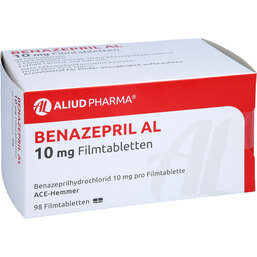 Abbildung: Benazepril AL 10 mg Filmtabletten 98 St, Filmtabletten PZN 04351707