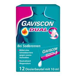 Abbildung: GAVISCON® Dual Suspension mit Zweifachwirkung gegen Sodbrennen 12X10 ml, Suspension PZN 04363828