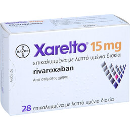 Abbildung: Xarelto 15 mg Filmtabletten 28 St, Filmtabletten PZN 04369423
